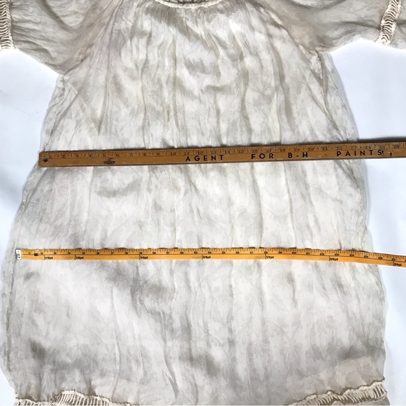Bella Umbra White on White Print Silk Dress Size L - Picture 12 of 16